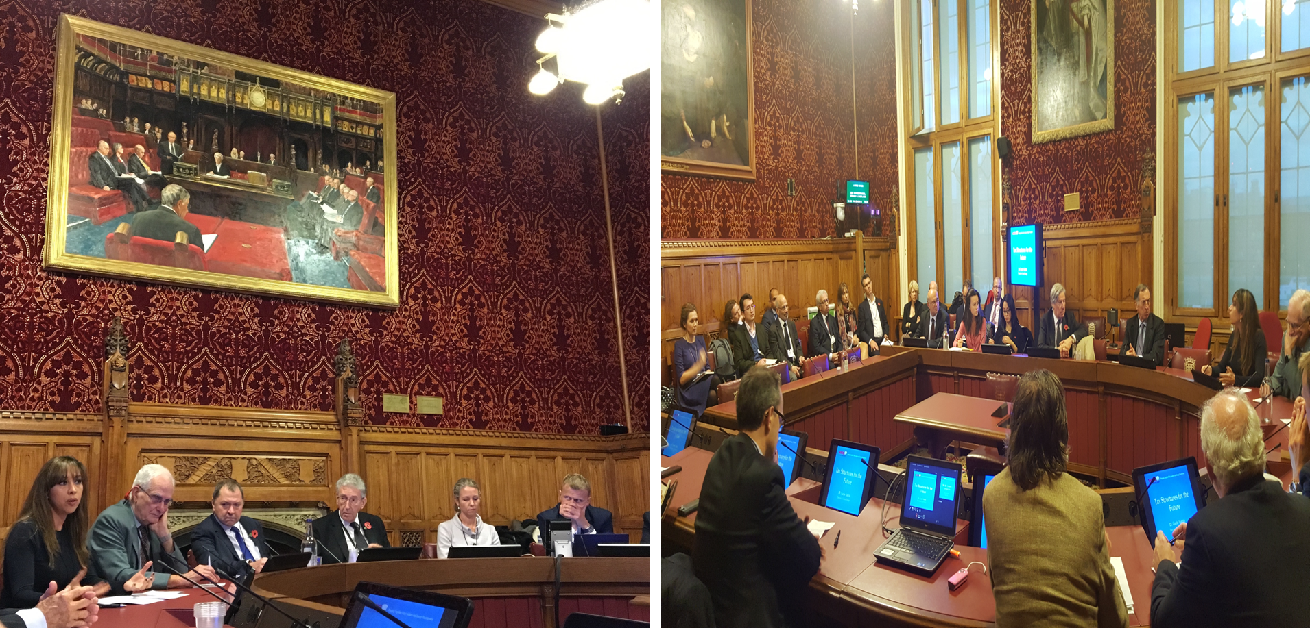 Dr Carole Nakhle and Dr Gavin Graham speaking at the North Sea Expert Review in the House of Lords. Lord Howell led the discussion.